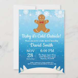 Baby dess Kall utanför Winter Boy Shower Inbjudningar