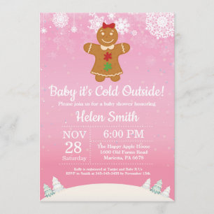 Baby dess Kall utanför Winter Girl Baby Shower Inbjudningar