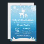 Baby dess Kall utanför Winter Hjort Boy Shower Inbjudningar<br><div class="desc">Baby dess Kall utanför Hjorten för babyskor. Boy Baby Shower. Vit och blå snöflingor. Winter Helgdag Baby Shower Inbjudan. Blåbakgrund. Om du vill göra ytterligare anpassningar klickar du på knappen "Anpassa" och användor verktyg som är utformat för att ändra mallen.</div>