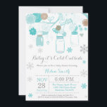 Baby dess Kall utanför Winter Mason Burk Baby Show Inbjudningar<br><div class="desc">Baby dess Kall utanför Rustic Winter Mason Burk Baby Shower-inbjudan. Bjud in barn eller flicka. Aqua och White Snöflingor. Mason Burk. Blommigt Flowers. Sträng Ljus. Vit bakgrund. Om du vill göra ytterligare anpassningar klickar du på knappen "Anpassa" och användor verktyg som är utformat för att ändra mallen.</div>