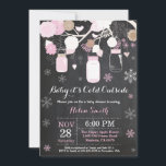 Baby dess Kall utanför Winter Mason Burk Baby Show Inbjudningar<br><div class="desc">Baby dess Kall utanför Vinter Mason Burk Baby Shower-inbjudan. Bjud in barn eller flicka. Rosa och vitt Snöflingor. Mason Burk. Blommigt Flowers. Sträng Ljus. Bakgrund för kalkbord. Black and White. Om du vill göra ytterligare anpassningar klickar du på knappen "Anpassa" och användor verktyg som är utformat för att ändra mallen....</div>
