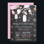 Baby dess Kall utanför Winter Mason Burk Baby Show Inbjudningar<br><div class="desc">Baby dess Kall utanför Vinter Mason Burk Baby Shower-inbjudan. Bjud in barn eller flicka. Rosa och vitt Snöflingor. Mason Burk. Blommigt Flowers. Sträng Ljus. Bakgrund för kalkbord. Black and White. Om du vill göra ytterligare anpassningar klickar du på knappen "Anpassa" och användor verktyg som är utformat för att ändra mallen....</div>