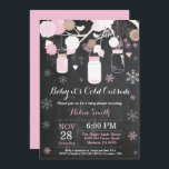 Baby dess Kall utanför Winter Mason Burk Baby Show Inbjudningar<br><div class="desc">Baby dess Kall utanför Vinter Mason Burk Baby Shower-inbjudan. Bjud in barn eller flicka. Rosa och vitt Snöflingor. Mason Burk. Blommigt Flowers. Sträng Ljus. Bakgrund för kalkbord. Black and White. Om du vill göra ytterligare anpassningar klickar du på knappen "Anpassa" och användor verktyg som är utformat för att ändra mallen....</div>
