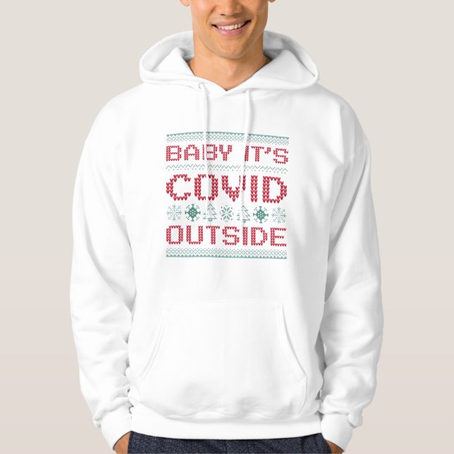 Baby Det är Covid utanför Hoodie (Framsida)