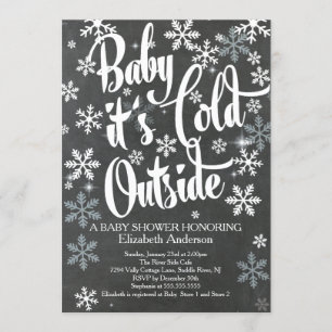 Baby Det är Kall Chalkboard Neutralt Baby Shower Inbjudningar