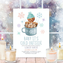 Baby Det är Kall Cookies & Cocoa Boy Baby Shower