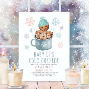 Baby Det är Kall Cookies & Cocoa Boy Baby Shower Inbjudningar