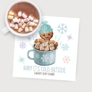 Baby Det är Kall Cookies & Cocoa Boy Baby Shower Pappersservett
