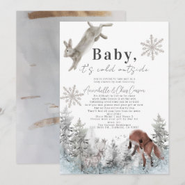Baby Det är Kall utanför Animals Baby Shower med p Inbjudningar