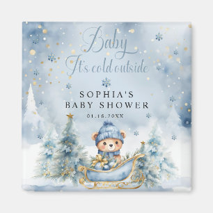 Baby Det är Kall utanför babybabyskor Pojkfavorite Magnet