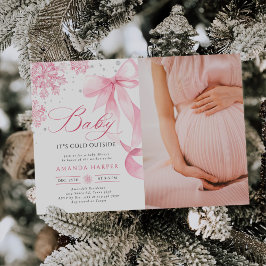Baby Det är Kall utanför babyfoto för vinter-babys Inbjudningar