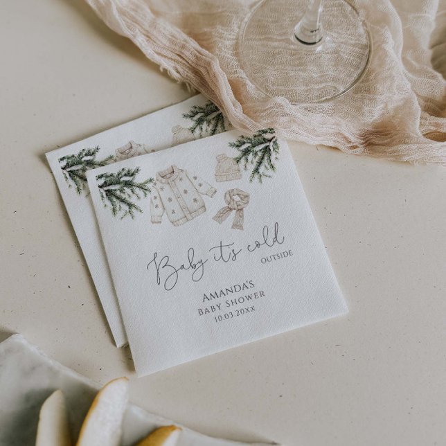 Baby Det är Kall utanför babyskabinett Pappersservett (Skapare uppladdad)