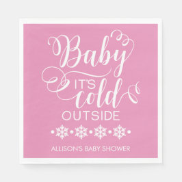 Baby Det är Kall utanför babyskabinsen Napkin Pappersservett