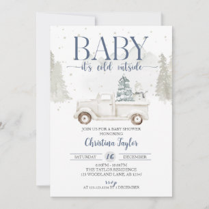 Baby Det är Kall utanför babyskabusen, vinter Show Inbjudningar