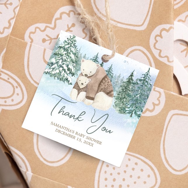 Baby Det är Kall utanför babyskorgen Gåvor Etiketter (Winter Baby Shower Favor Tags)