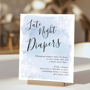 Baby Det är Kall utanför Blå sena nattblöjor Poster