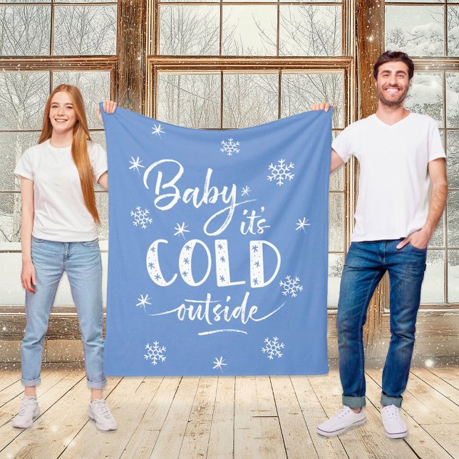 Baby Det är Kall utanför blått Fleecefilt (Skapare uppladdad)
