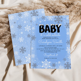 Baby Det är Kall utanför Blue Boy Baby Shower Inbjudningar