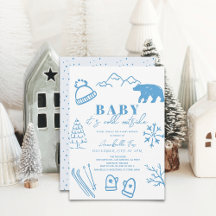 Baby Det är Kall utanför Blue Ski Baby Shower