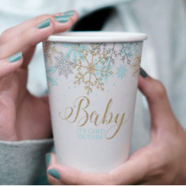 Baby Det är Kall utanför Blue Snowflake Baby Showe