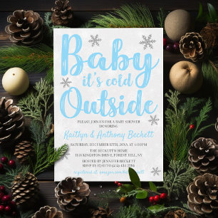 Baby Det är Kall utanför Boys Winter Baby Shower Inbjudningar