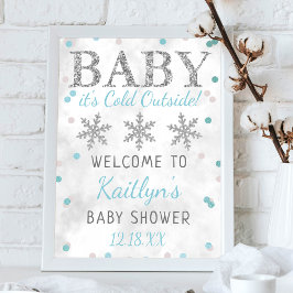 Baby Det är Kall utanför Boys Winter Baby Shower Poster