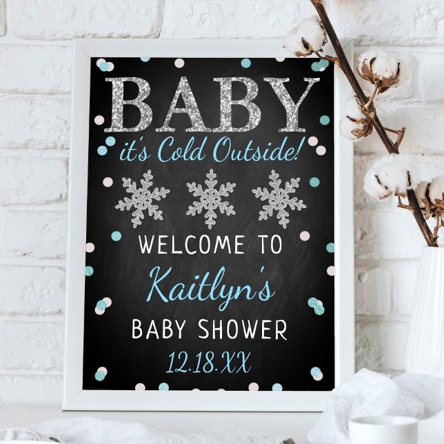 Baby Det är Kall utanför Boys Winter Baby Shower Poster (Skapare uppladdad)