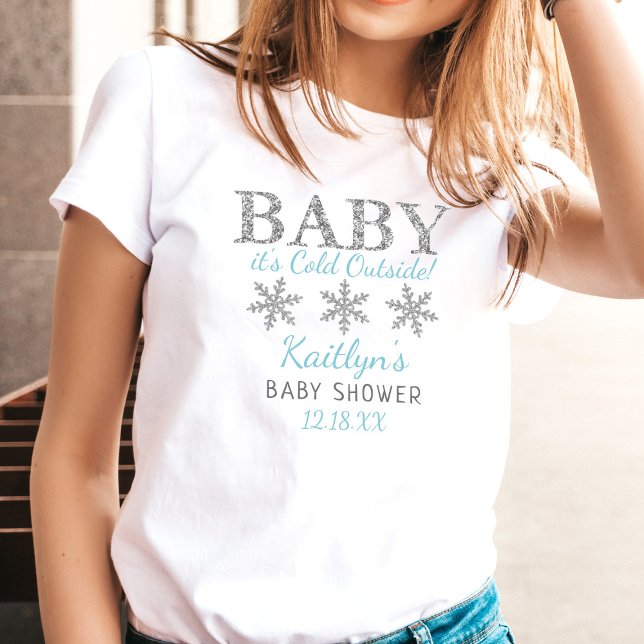 Baby Det är Kall utanför Boys Winter Baby Shower T Shirt (Skapare uppladdad)