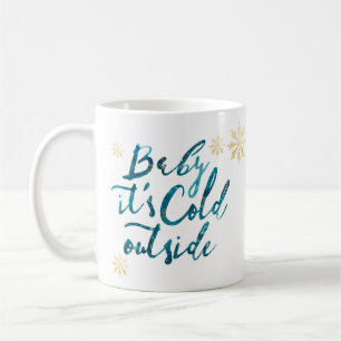 Baby Det är Kall utanför Chicen Blått vattenfärgss Kaffemugg