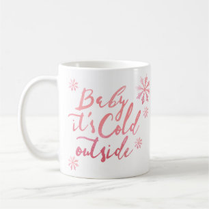 Baby Det är Kall utanför Chicens Rosa Vattenfärgsk Kaffemugg
