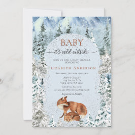 Baby Det är Kall utanför Cute Foxes Baby Shower Inbjudningar