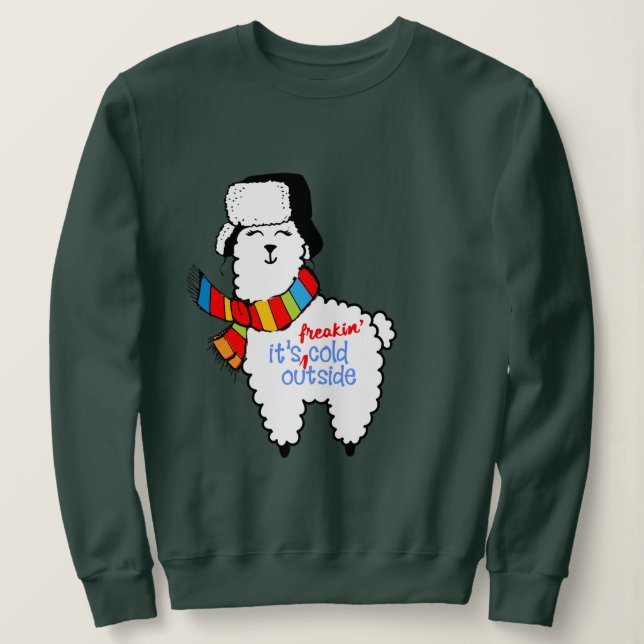 Baby, det är kall utanför | Cute Lama T Shirt (Design framsida)
