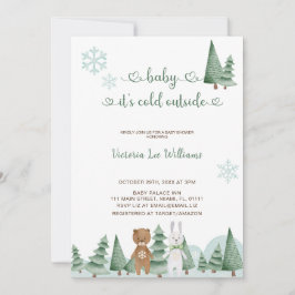 Baby Det är Kall utanför Cute Winter Baby Shower Inbjudningar