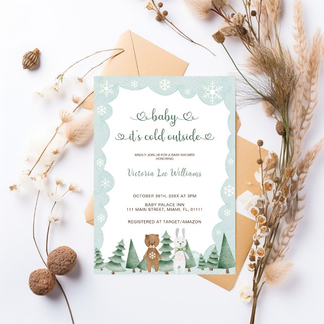 Baby Det är Kall utanför Cute Winter Baby Shower Inbjudningar (Skapare uppladdad)