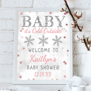 Baby Det är Kall utanför Flickor, babyskor för vin Poster