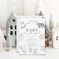 Baby Det är Kall utanför Grått Ski Baby Shower