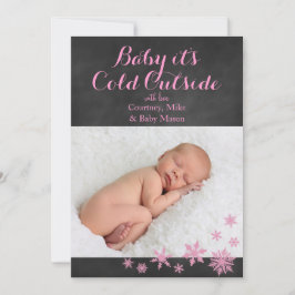 Baby Det är Kall utanför Helgdag fotokort på Rosa Julkort