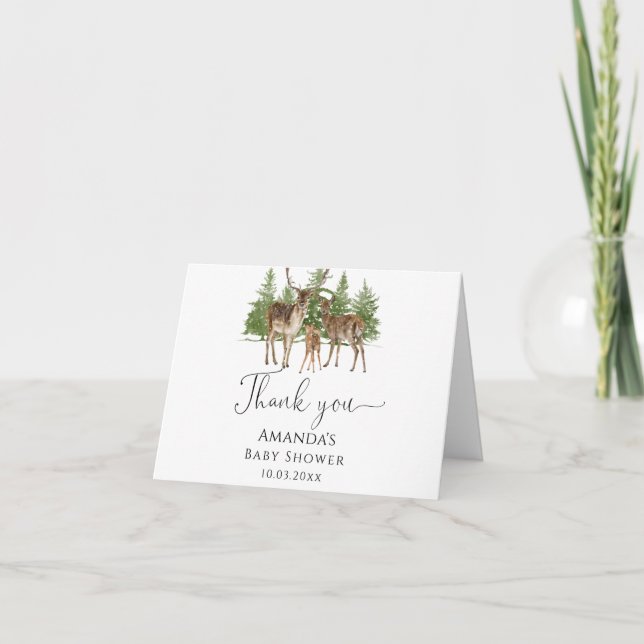 Baby Det är Kall utanför Hjort Babyskåda Tack Kort (Framsida)