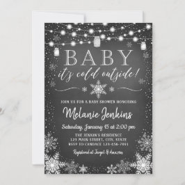 Baby Det är Kall utanför inbjudan till babyskor