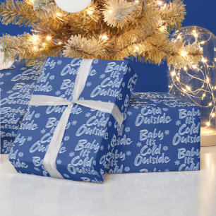 Baby Det är Kall utanför Isigen Blå fryst jul Presentpapper