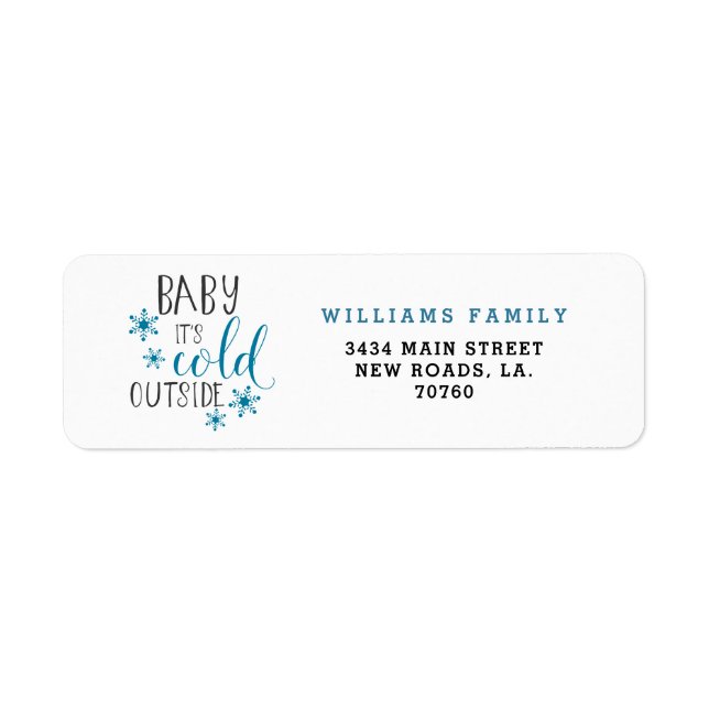 Baby Det är Kall utanför jul Returadress Etikett (Framsidan)