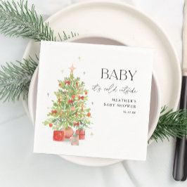 Baby Det är Kall utanför julbabyskaren Pappersservett