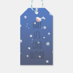 Baby, det är kall utanför - Juletiketter Presentetikett