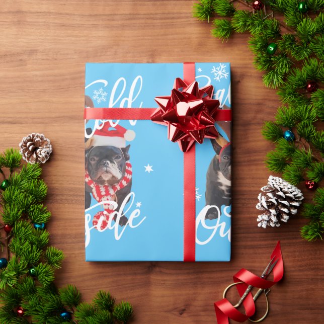 Baby Det är Kall utanför julfransbull Hund T- Presentpapper (Julgåva)