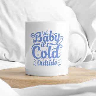 Baby Det är Kall utanför kaffetypografi Julafton Kaffemugg