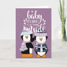 Baby Det är Kall utanför Lila och blå penguiner