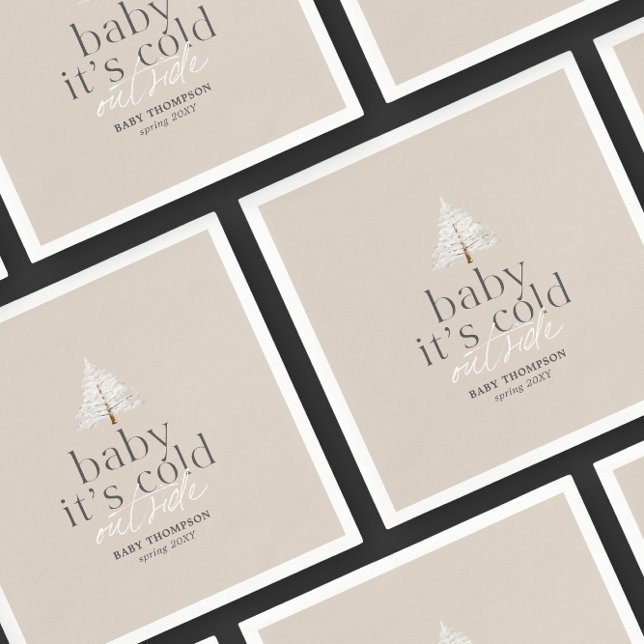 Baby Det är Kall utanför Neutralten... babyskor fö Pappersservett (Skapare uppladdad)