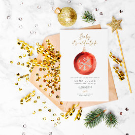 Baby Det är Kall utanför prydnadsvinter-babyskor f Inbjudningar