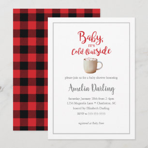 Baby Det är Kall utanför Red Baby Shower-inbjudan Inbjudningar