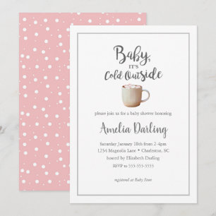 Baby Det är Kall utanför Rosa Baby Shower-inbjudan Inbjudningar